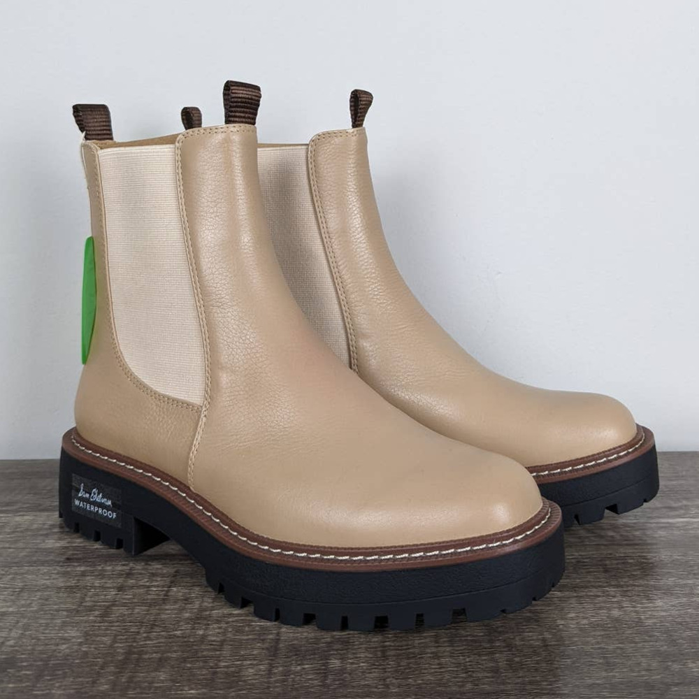 Sam Edelman Laguna Waterproof Leather Chelsea boots in Sesame 8.5